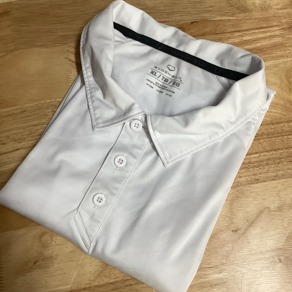 Men's Evoshield Short Sleeved Performance‎ Polo Baseball White XL